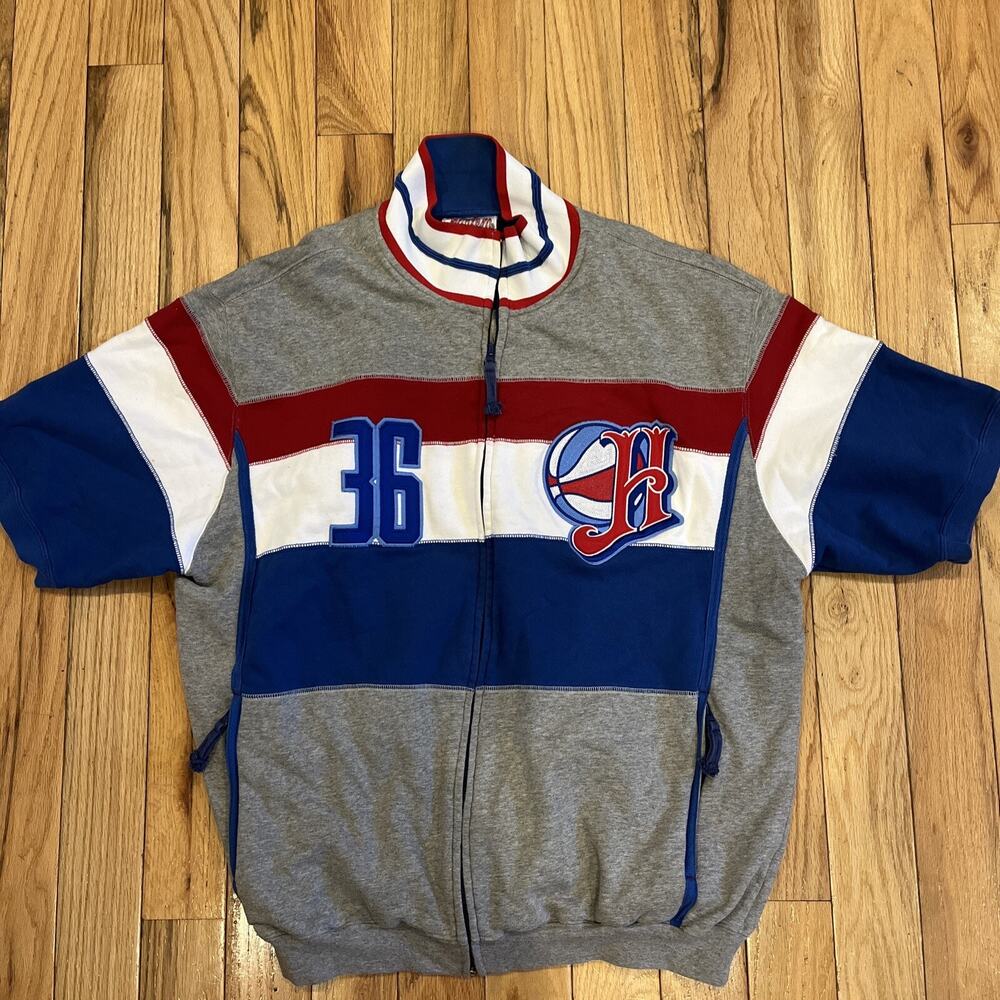 Vintage FUBU Harlem Globetrotters Mens XXL Gray Basketball Zip Sweatshirt